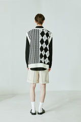 チェックニットベスト / ARGYLE & HOUND CHECK KNIT VEST