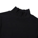 CHERRY BASIC HALF NECK T-SHIRT [BLACK]