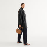 PLEATS FLAP BAG_CARAMEL