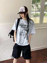 ボンツープリントオーバーフィット半袖Tシャツ