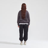 ナッピングハーフジップアップスウェットシャツ/NAPPING HALF ZIPUP SWEATSHIRT_CHARCOAL