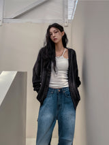 (UNISEX) ダーティーペイントウォッシングカーディガン