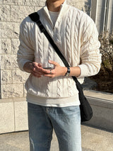 ローワーツイストセミジップアップニットウェア / Lower Twisted Semi-Zip-Up Knitwear (4 colors)