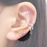 パープルライキ―ピアスセット/[Styling] Purple Liky Piercing Set (5 set)