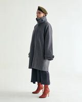 UNISEX WOOL RAGLAN HIDDEN COAT W - TWILL GRAY (6636060770422)