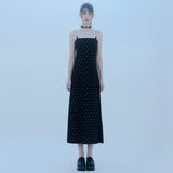 チェーンショルダーストラップクロスドレス/1 2 chain shoulder strap cross dress