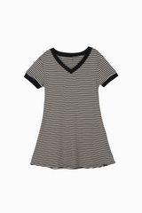 V NECK STRIPE OPS (WHITE)