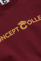 ベーシックラインロゴスウェットシャツ・バーガンディ［ユニセックス］ / Basic Line Logo Unisex Burgundy Sweat Shirt