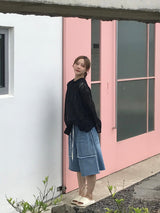 スラッシュデニムハーフパンツ