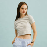スモールチェリークロップ丈のTシャツ／SMALL CHERRY CROP T-SHIRT [OATMEAL]