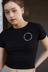 ラウンドロゴクロップTシャツ / ROUND LOGO CROP T-SHIRTS_2COLORS