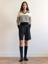 HALF SLACKS PANTS CHARCOAL