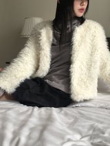 Lens quilted eco fur jacket