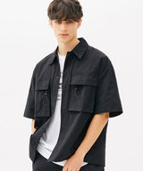 TWO POCKET STRING HALF SHIRTS (KHAKI) (6585202704502)