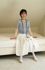 string knit scarf - navy