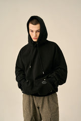 OVERSIZED MINI LOGO HOOD - BLACK