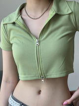 パイロンクロップジップアップ / Pylon Crop Zip Up (3color)