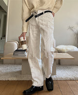 クロエダメージデニムパンツ (white)