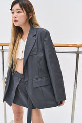 スポットレイヤードベルトスカート/Spot Layered Belt sk (2 colors)