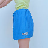 ピンストライプミニスカート / PIN STRIPE MINI SKIRT, BLUE