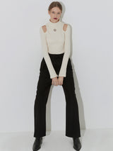 WOOL WIDE STRING PANT - BLACK (6642703663222)