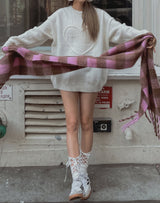 (UNISEX) ケーブルハートラウンドニット