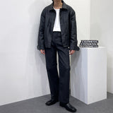 レザーピンタックジャケット/EV leather pin tuck jacket (3 colors)