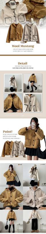 Kitapogul Wool Hooded Mustang Jacket