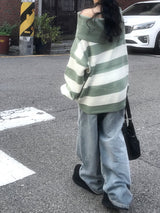 crack light blue washing dart wide denim pants