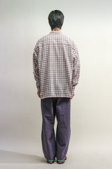 タータンチェックポケットシャツジャケット / TARTAN POCKET SHIRKET(SHIRTS JACKET)-LINEN PINK