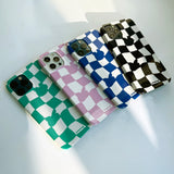 Checkerboard Black Iphone Hard case (6674344378486)