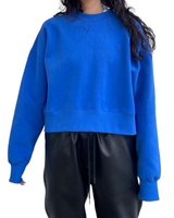エンボスクロップドスウェット / Emboss Cropped Sweat-BLUE