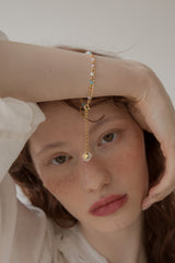 パステルキャンディーチェーン925シルバーブレスレット/[2way] Pastel candy chain 925 silver bracelet/anklet