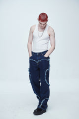 スネーク カッティング デニムパンツ / Snake Cutting Denim Pants