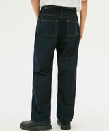 WASHING STITCH DENIM PANTS (BLACK) (6585489391734)
