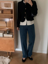 Winter Denim Straight Pants
