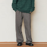 チェッカーボードバンディングパンツ / CHECKERBOARD BANDING PANTS_BROWN GREY