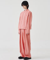 NO COLLAR CROPED JACKET (PINK) / SET-UP