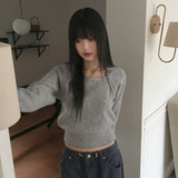 Momi ボレロスクエアネック長袖ニット