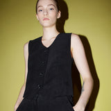コーデュロイベスト / Corduroy vest black