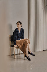 Vボタンカーディガン/V BUTTON CARDIGAN_SMOKE