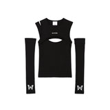 カットアウトウォーマートップ/0 5 cut out warmer top - BLACK