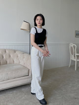 アンバランスドニットスリーブレス / Unbalanced Knit Sleeveless (2color)