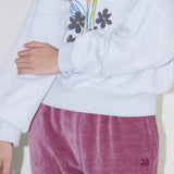 DRAWING FLOWER SWEATSHIRT_MELANGE GRAY
