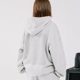 オーバーフィットプリンティングパーカー/OVERFIT PRINTING HOODIE-MELANGE GREY