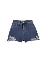 デニムスカートパンツ / W65 DENIM SKIRT PANTS_MEDIUM BLUE