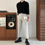 ローウォッシャブルボタンカラーニットウェア / Low Washable Button Collar Knitwear (9 colors)