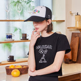 Palm Tree Logo Ordinary Mesh Cap Black
