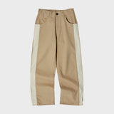 CONTRAST COTTON WIDE PANTS (BEIGE) (6603667079286)