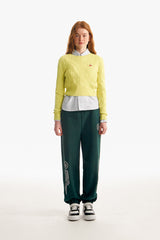 スモールチェリーケーブルクロップニット／SMALL CHERRY CABLE CROP KNIT [LIME]